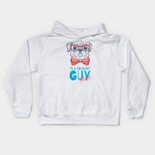 Coolest guy ever pug dog Kids Hoodie